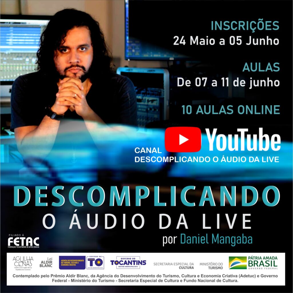 Inscrições para o curso “Descomplicando o áudio da Live” se encerram dia 05/06