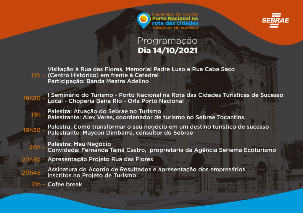 Porto Nacional realiza seminário de turismo nesta quinta-feira,14