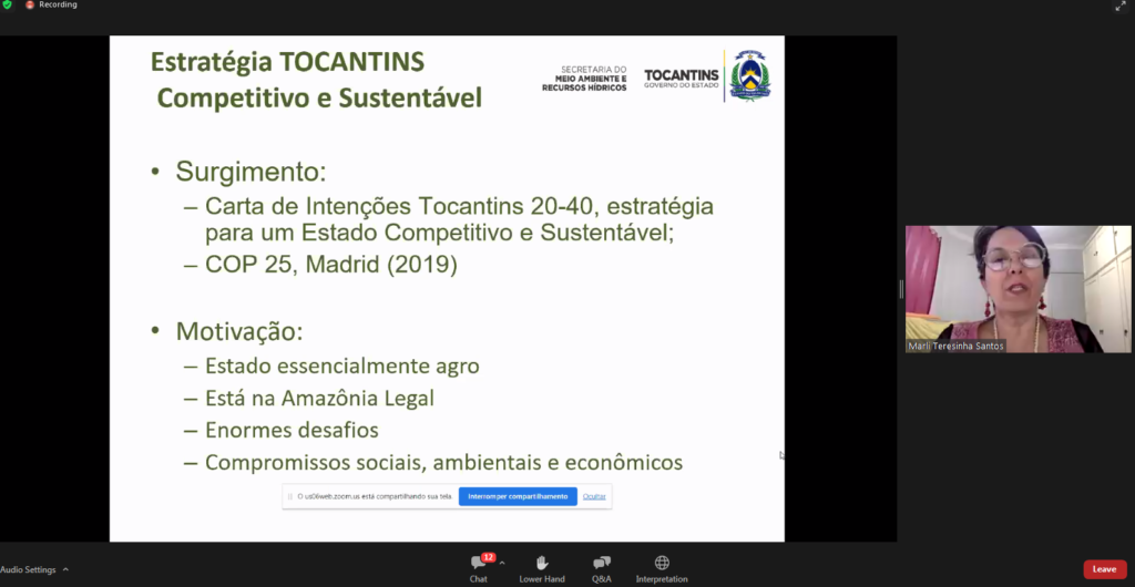 Governo do Tocantins apresenta estratégia de REDD+ jurisdicional em webinar de intercâmbio entre Brasil, Indonésia e Peru