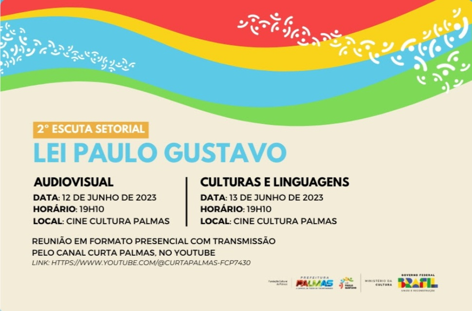 Fundação Cultural de Palmas promove novas escutas setoriais da Lei Paulo Gustavo