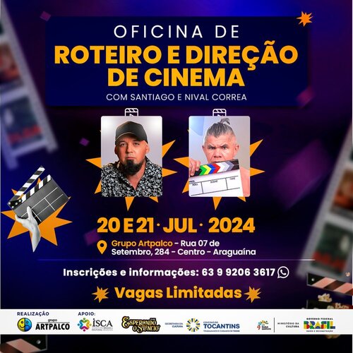 Com o objetivo de incentivar a produção audiovisual no Norte do Estado, Artpalco realiza curso de roteiro e direção de cinema